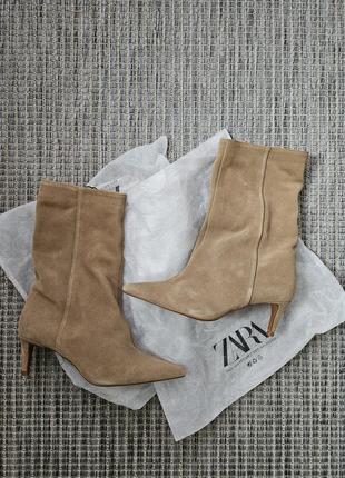 Замшевые ботинки сапоги черновики zara