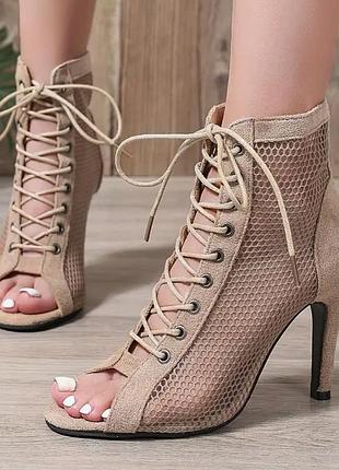 Туфлі хілси для танців хай хілс high heels бежеві