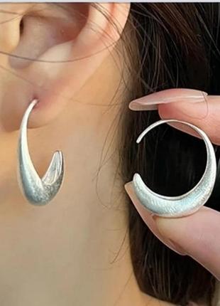 Серьги серебро оригинальные стильные кольца silver ♥️ italy ♥️ 🇮🇹