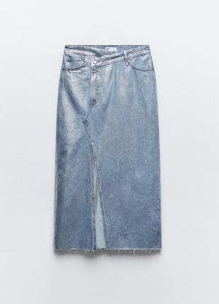 Спідниця джинс з напиленням zara