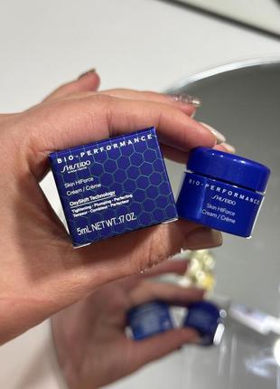 Shiseido bio-performance skin hiforce cream - крем для лица с технологией oxyshifttm, экстрактом клевера и аминокислотой, пробный образец, 5 мл