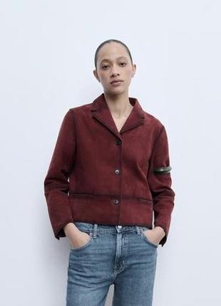 Блейзер zw collection из 100% замшевой кожи - limited edition