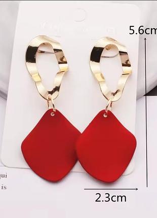 Бижутерия длинные серьги совальки вечерние красные серьги длинные яркие серьги на лето шарики красные