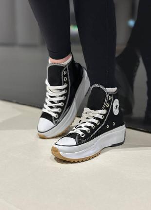 Converse run star hike конверсы женские черно-белые ран стар 36-40