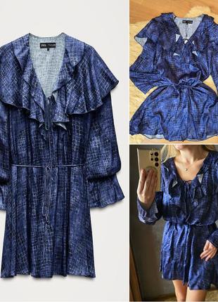 Короткое платье с воланами zara зара.