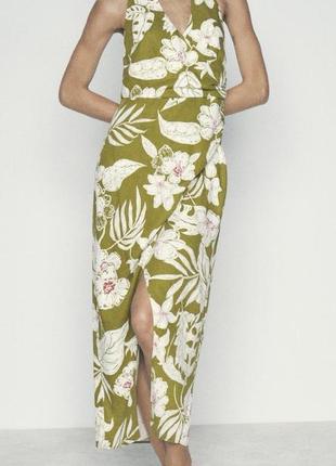 Сукня сарафан платье zara льон лляна льняна