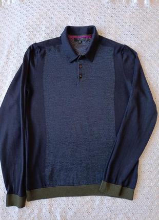 Кофта поло из мериносовой шерсти ted baker лонгслив шерстяной термо свитер пуловер шерсть мериноса