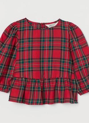 Блуза в клетку h&amp;m 13-14 лет 4
