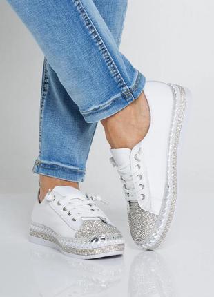 River island кросівки кеди білі з блискітками