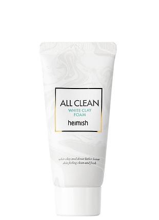 Heimish all clean white clay foam 30 мл очищаюча пінка для обличчя