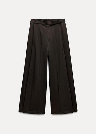 Коричневі штани в смужку zara m,  хl
