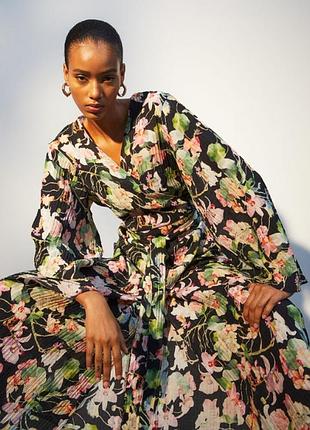 Длинное цветочное платье h&m платье вискоза платье макси цветы2 фото