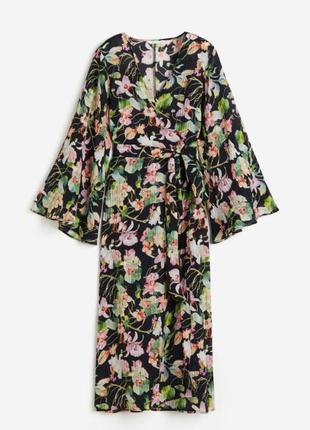 Длинное цветочное платье h&m платье вискоза платье макси цветы4 фото