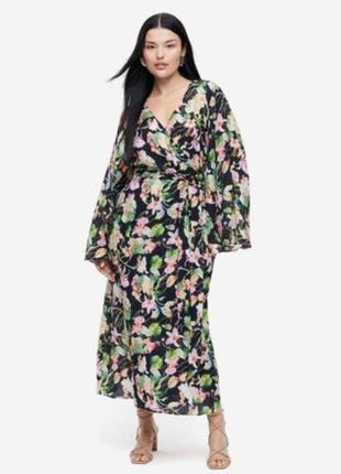 Длинное цветочное платье h&m платье вискоза платье макси цветы6 фото