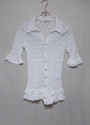 Блуза дизайнерська гіпюр нейлон 'bottega elisa cavaletti' 50р