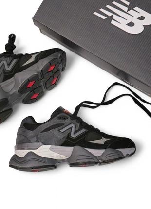 Шкіряні кросівки new balance 9060 •black grey