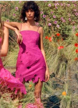 Новое вышитое платье h&m платье ажурное платье вышивка хлопок