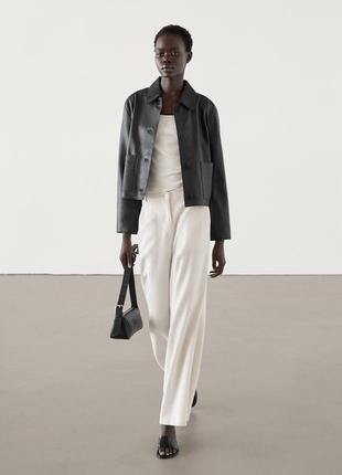 Куртка из кожи наппа с карманами massimo dutti