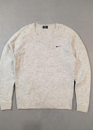 Мужской свитер nike 100% шерсть.