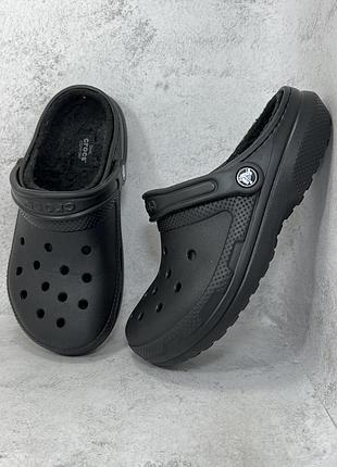 Классические утепленные шлепанцы crocs lined