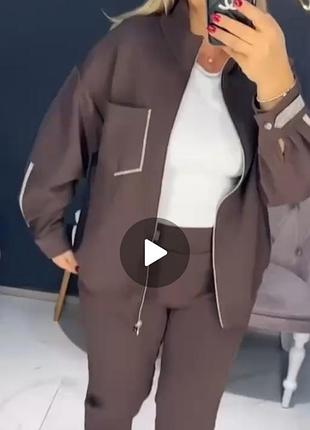 Костюм жіночий стильний батал бавовна петля