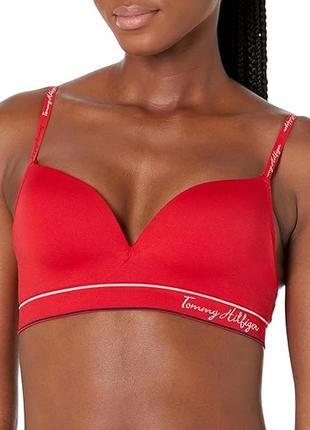 Tommy hilfiger бралет women's seamless lightly lined lounge bralette apple red