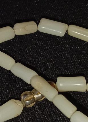 Антикварные бусы колье натуральный белый коралл7 фото