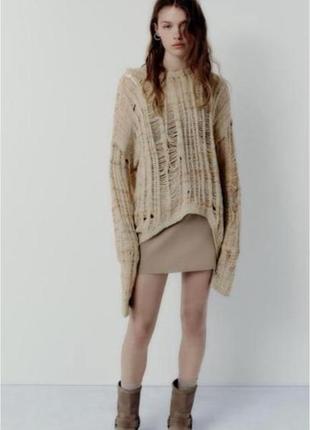 Вязаный мирор кофт паутинка zara