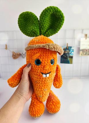 Вязаная игрушка морковь, игрушка ручной работы