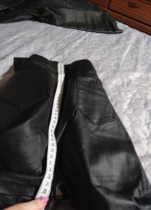 Прочные тянутся штаны легинсы матовая кожа флис-m l7 фото