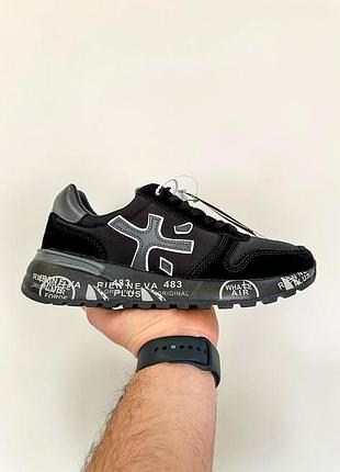 Стильные мужские кроссовки premiata black чёрные