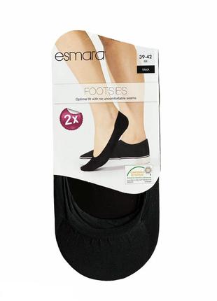 Сліди, последники, следка капронові esmara, 2 пари, чорні, 39-42
