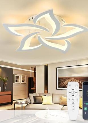 Потолочный светодиодный светильник, люстра - цветок с регулировкой яркости и с  пультом  68 х 8 см
