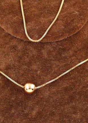 Набор xuping jewelry цепь с шариком 45 см отбор 3 см золотистый