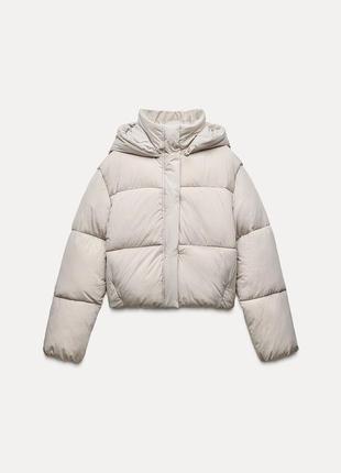 Стьобана укорочена куртка zara укорочений пуфер zara жіноча куртка zara розмір s