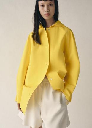 Куртка женская желтая плащ прорезиненная zara new