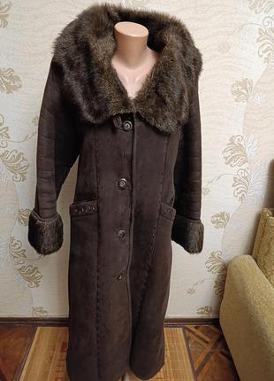 Кожушок жіночий дубльонка,
б/в, з капюшоном 
розмір 50