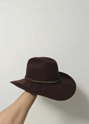 Stetson р. s 56 малый винтажный ковбойская шляпа коричневый шерстяной шляпа