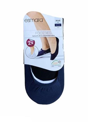 Сліди, последники, следка капронові esmara, 2 пари, синій/білий 39-42