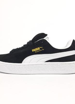Puma suede xl черные с белым