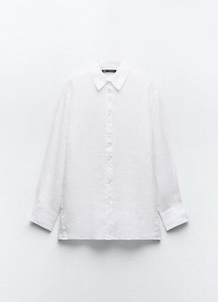 Біла лляна сорочка zara s і м