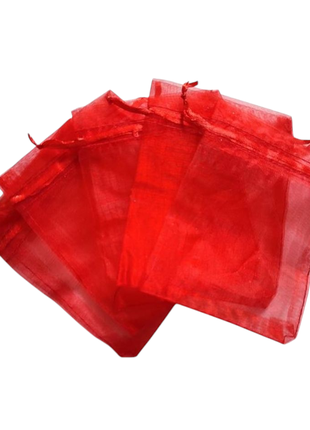 10 штук красный мешочек 11,5*8,5 см органза из органзы прозрачная сеточка упаковка для украшений набор комплект мешочки упаковки упаковки