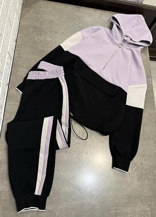 Спортивний костюм zara худі кофта з капюшоном штани джогери