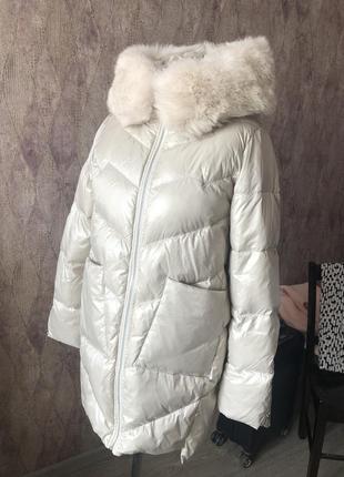 Пуховик цвета жемчужины