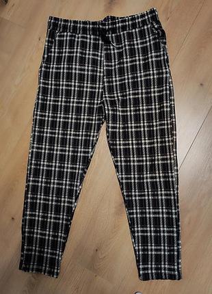 Брюки штани чоловічі чорні бежеві клітка denim project man, розмір m - l.