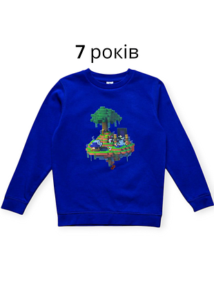 Синий свитшот толстовка minecraft tu на мальчика 7 лет