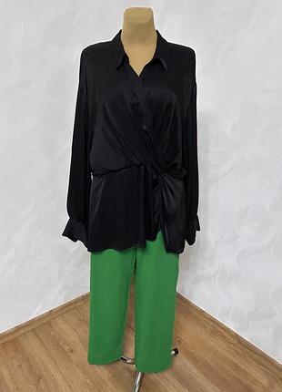 Сатиновая блуза, большой размер