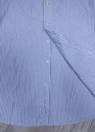 Мужская рубашка a.w.dunmore белая в синюю полоску размер xxl (43)