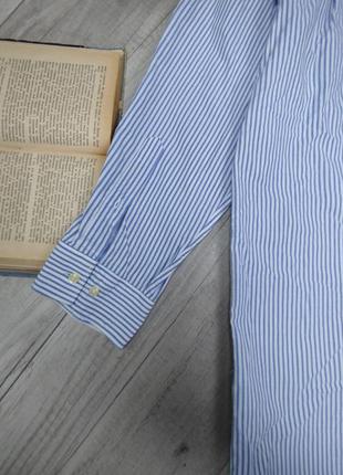 Мужская рубашка a.w.dunmore белая в синюю полоску размер xxl (43)