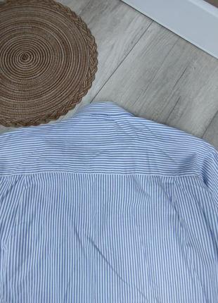 Мужская рубашка a.w.dunmore белая в синюю полоску размер xxl (43)